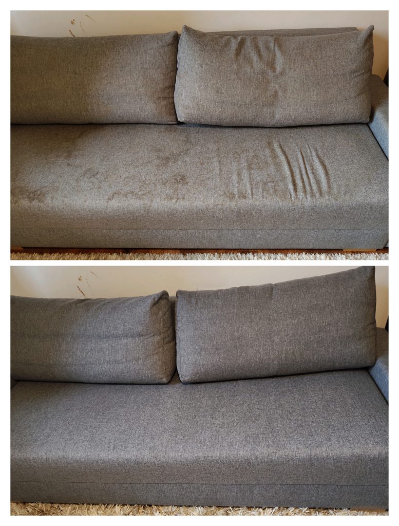 Pranie Tapicerki Meblowej w Krośnie - efekt przed i po praniu